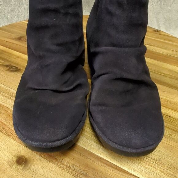 Fly London Boots Womens 7 Wezo Ankle Bootie Blue Suede‎ Leather Side Zip Pull On - Picture 4 of 13